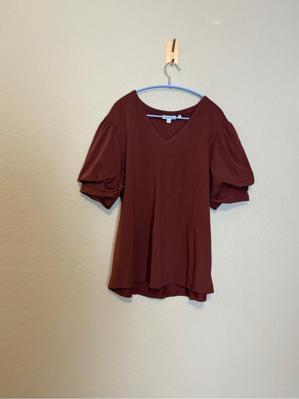 Chico's Cotton Puff Sleeve V-Neck Top Size XXL